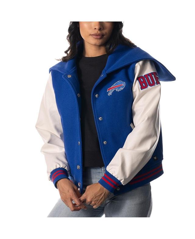 Womens The Wild Collective Royal Buffalo Bills Sailor Full-Snap Hooded Varsity Jacket Product Image