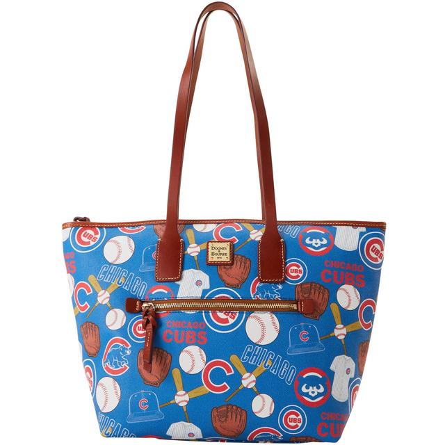 Dooney & Bourke Womens MLB Cubs Coated Cotton Tote Shopping Bag in Blue Product Image