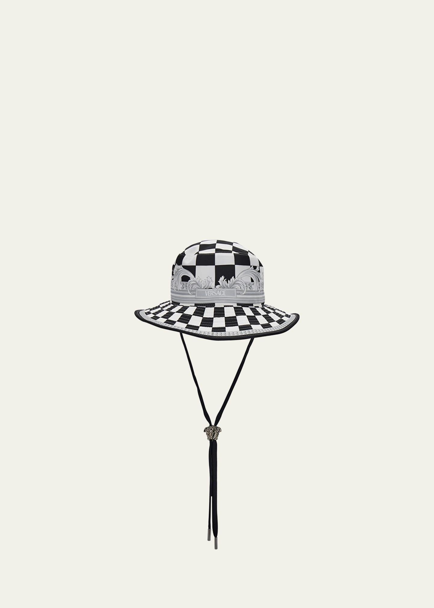 Mens Damier-Print Logo Bucket Hat Product Image