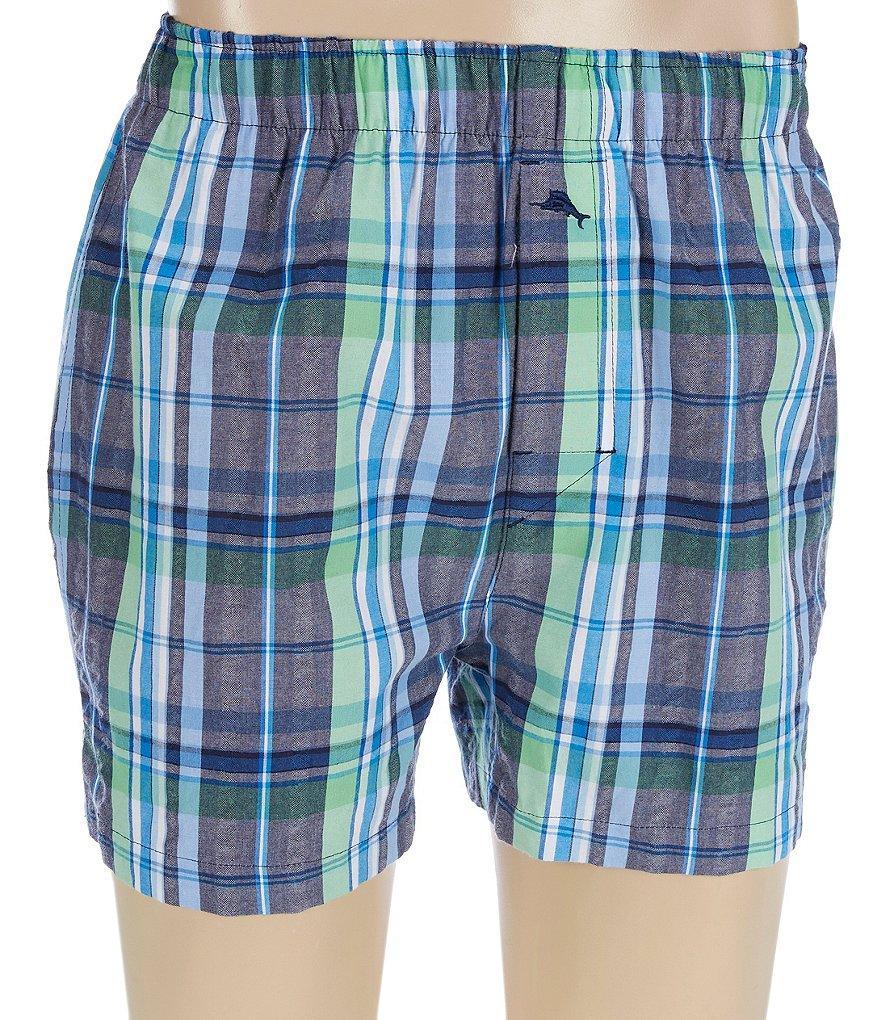 Tommy Bahama Plaid 4.25#double; Inseam Woven Seersucker Boxers Product Image