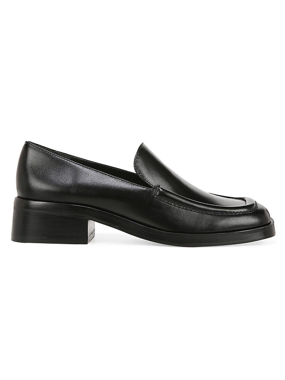 Womens Doris LeatherSquare-Toe Loafers Product Image