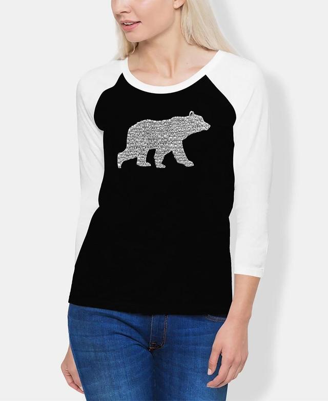 Womens Raglan Word Art Mama Bear T-shirt - Black Product Image