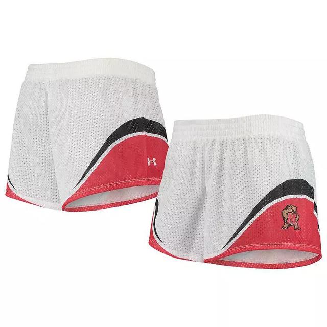 Womens Under Armour /Red Maryland Terrapins Mesh Shorts Product Image