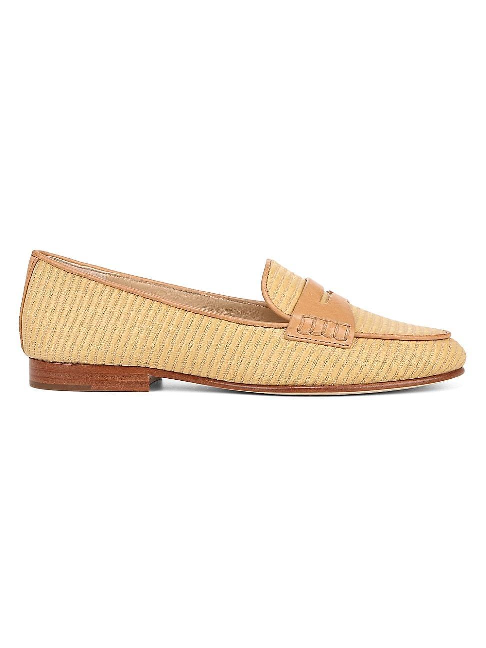 Womens Raffia Penny Loafers Product Image