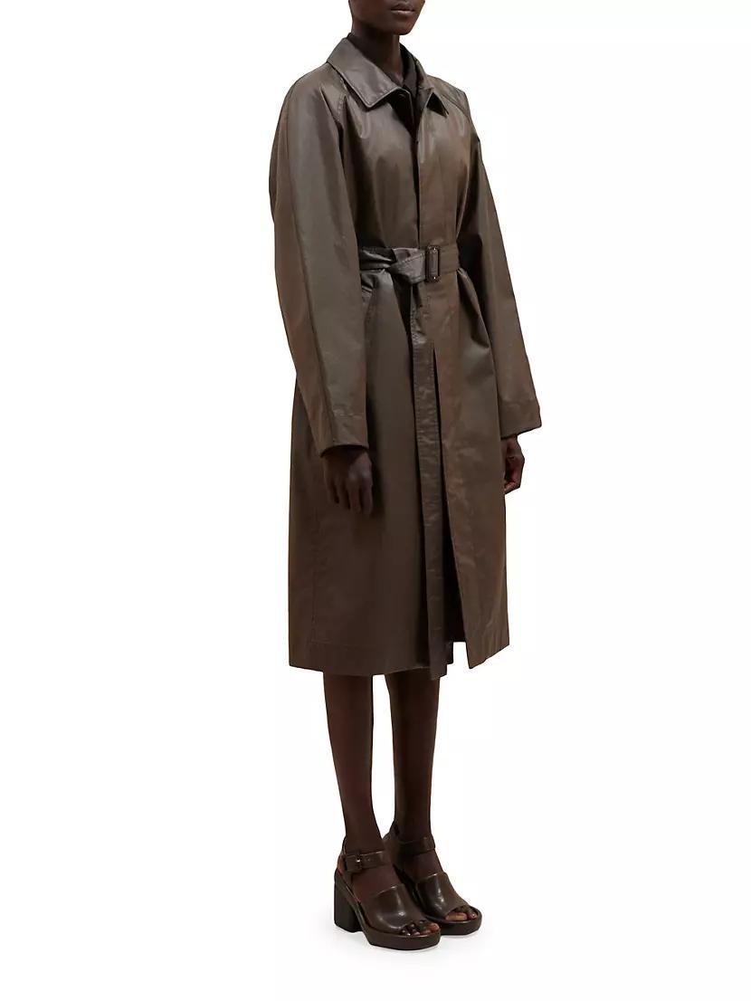 Belted Coated Cotton Raincoat Product Image