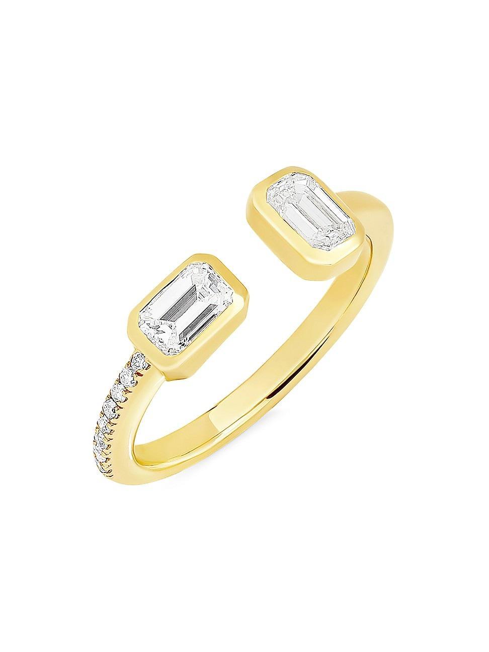 Womens Multishape 14K Yellow Gold & 0.48 TCW Diamond Cuff Ring Product Image