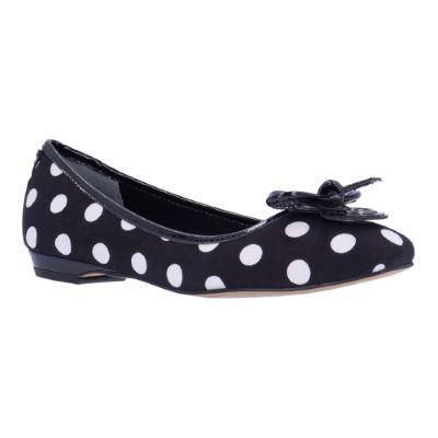 J. Renee Edie Polka Dot Grommet Bow Ballet Flats Product Image