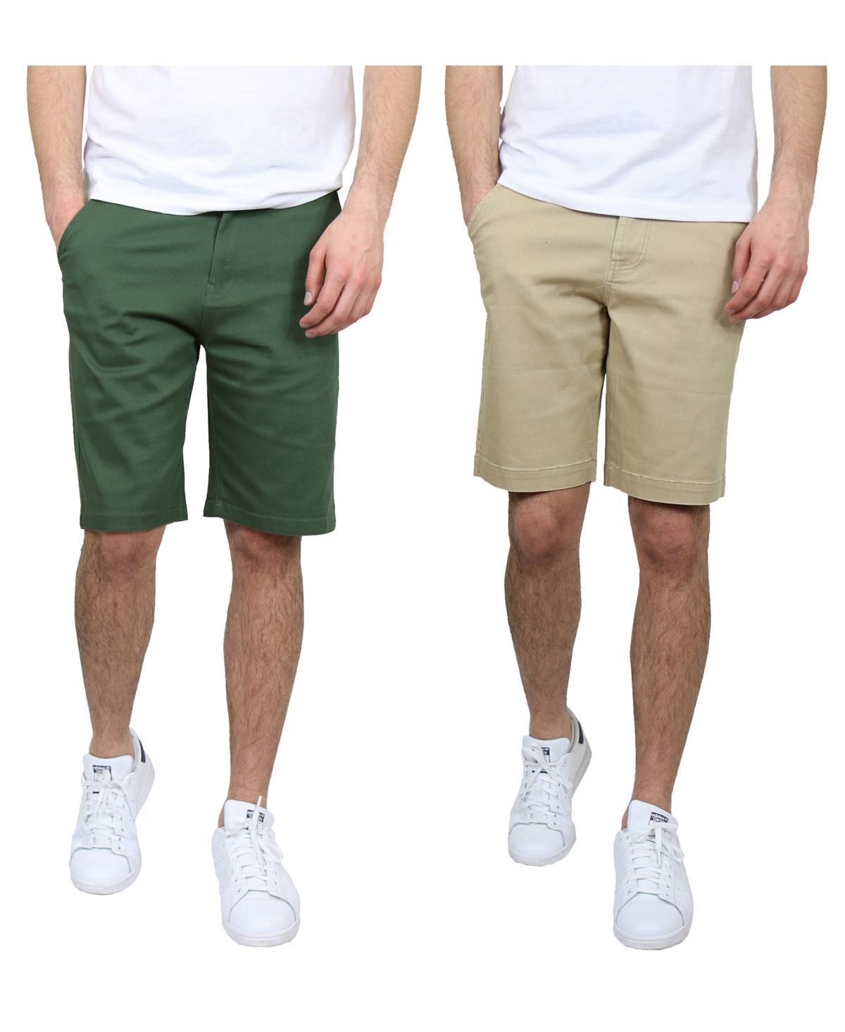 Galaxy By Harvic Mens 5 Pocket Flat Front Slim Fit Stretch Chino Shorts, Pack of 2 Product Image