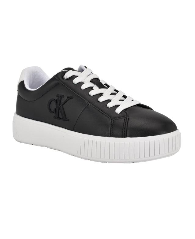 Calvin Klein Womens Alane Lace-Up Platform Casual Sneakers Product Image