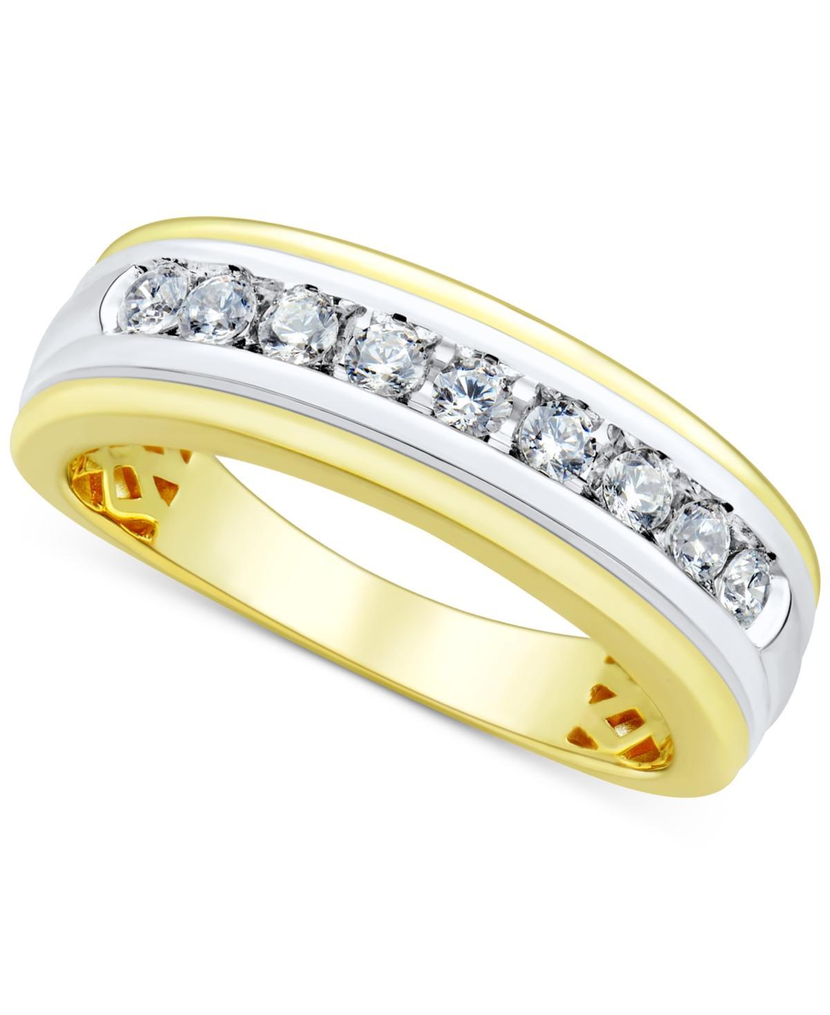 Grown With Love Mens Lab Grown Diamond Band (1/2 ct. t.w.) in 10k Two-Tone Gold Product Image