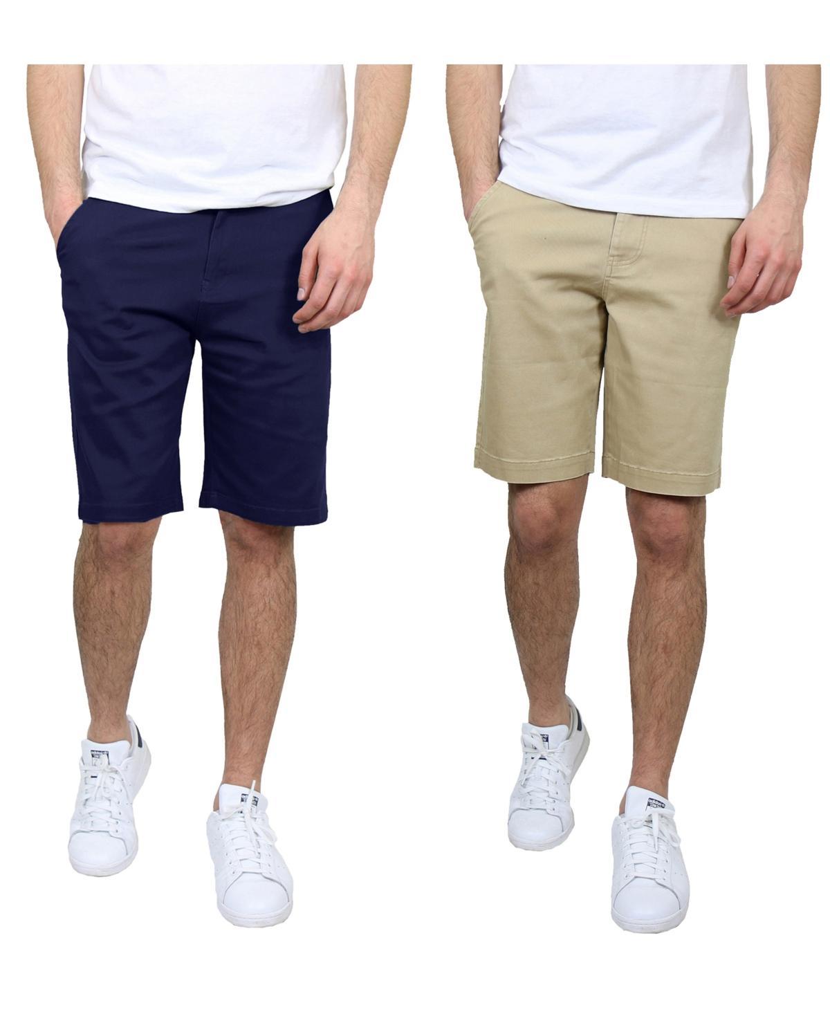 Galaxy By Harvic Mens 5 Pocket Flat Front Slim Fit Stretch Chino Shorts, Pack of 2 Product Image