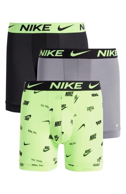 NIKE Dri-fit Essential Micro Multicolour Boxer Briefs 3-pack In Patterned Grey Product Image