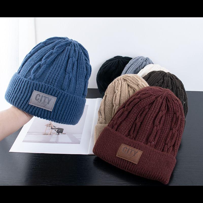 Lettering Applique Knit Beanie product image