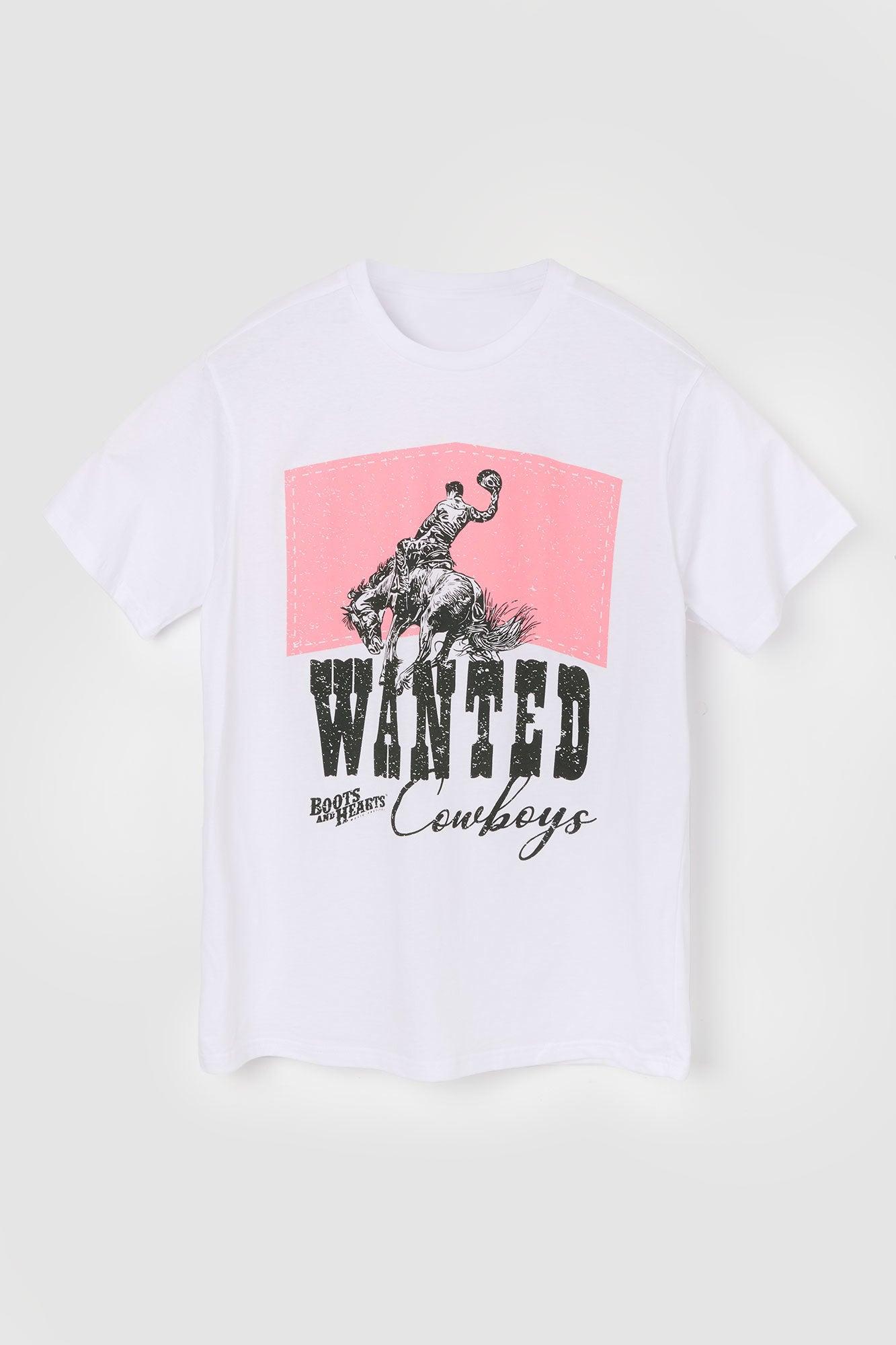 Boots and Hearts Wanted Cowboys Graphic T-Shirt Male Product Image