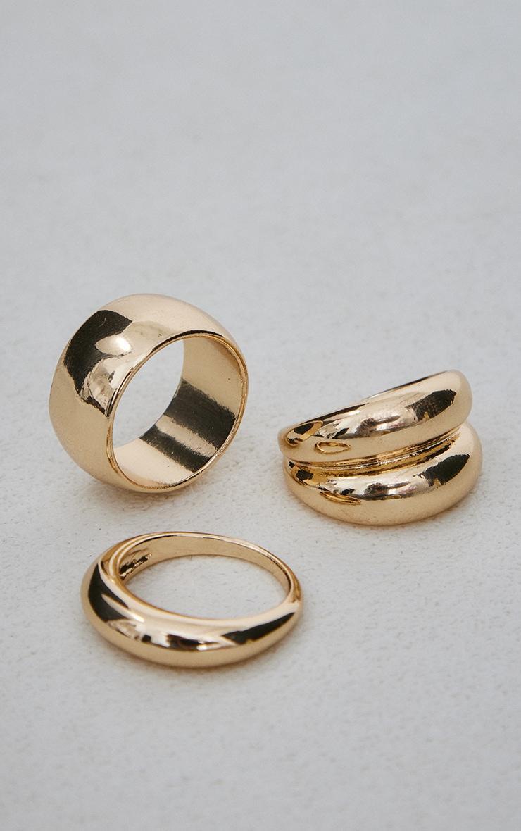 Gold Simple Chunky Ring Set Product Image