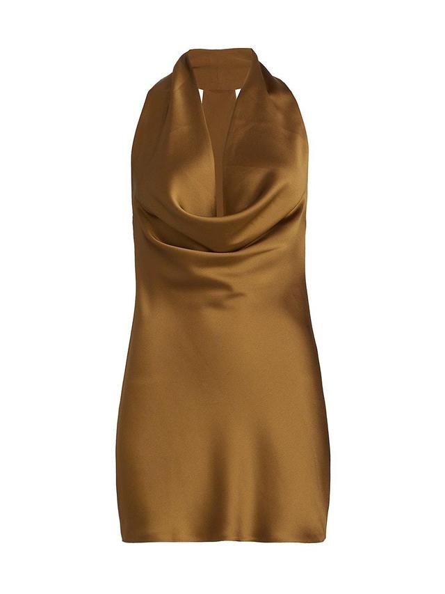 Womens Satin Cowlneck Minidress Product Image