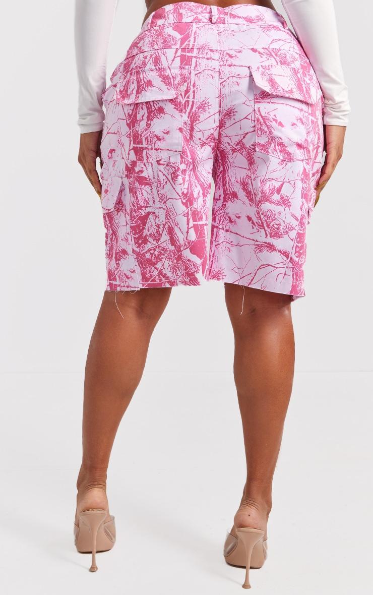 Shape Bright Pink Camo Longline Shorts Product Image