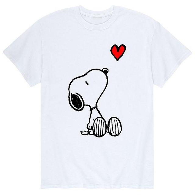 Mens Peanuts Valentine Snoopy Red Heart Tee Product Image