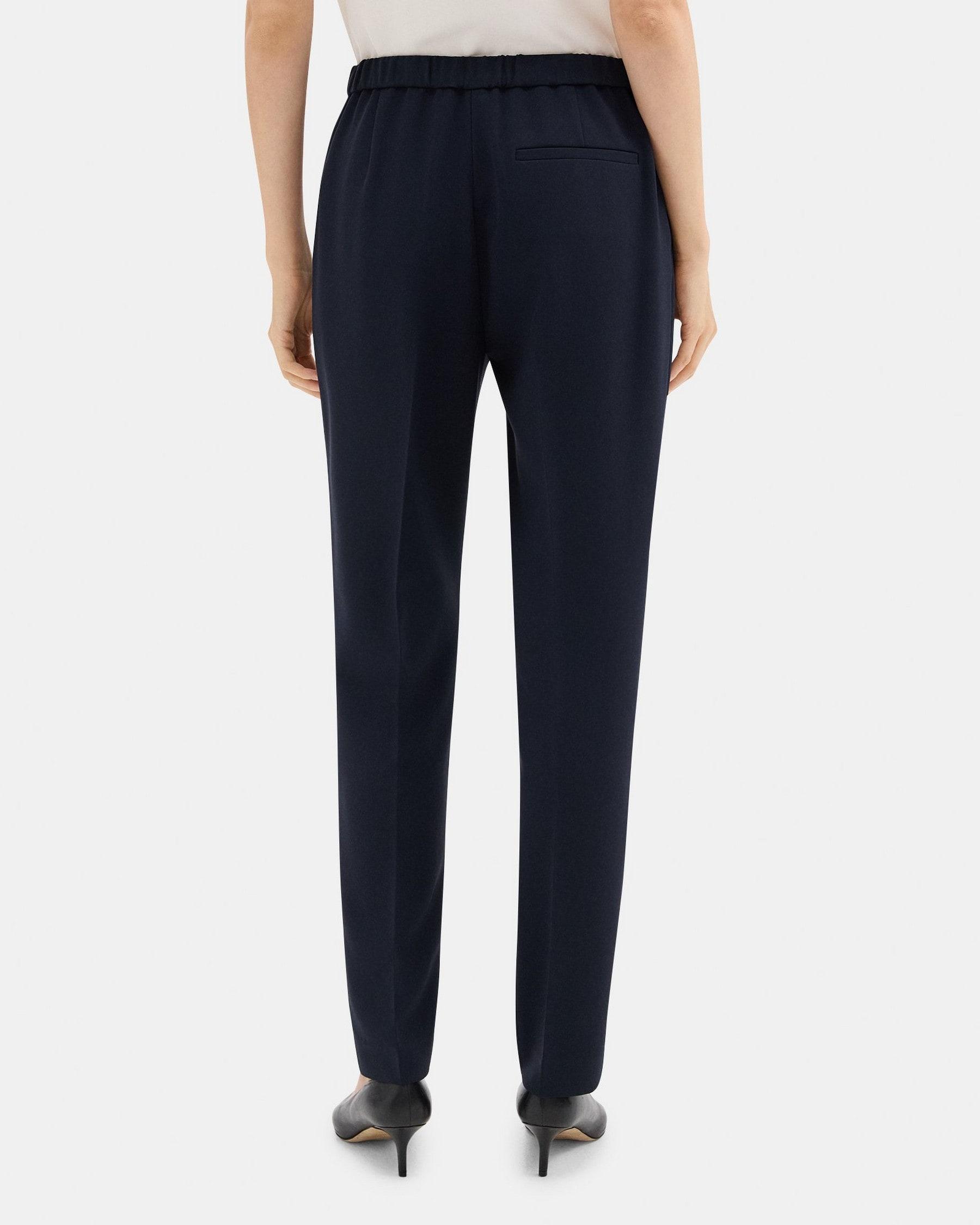 Slim Cropped Pull-On Pant in Crepe Product Image