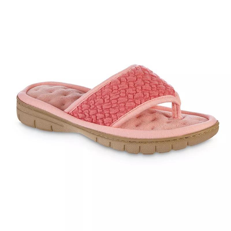 isotoner Malia Comfort Textured Knit Thong Womens Slippers Product Image