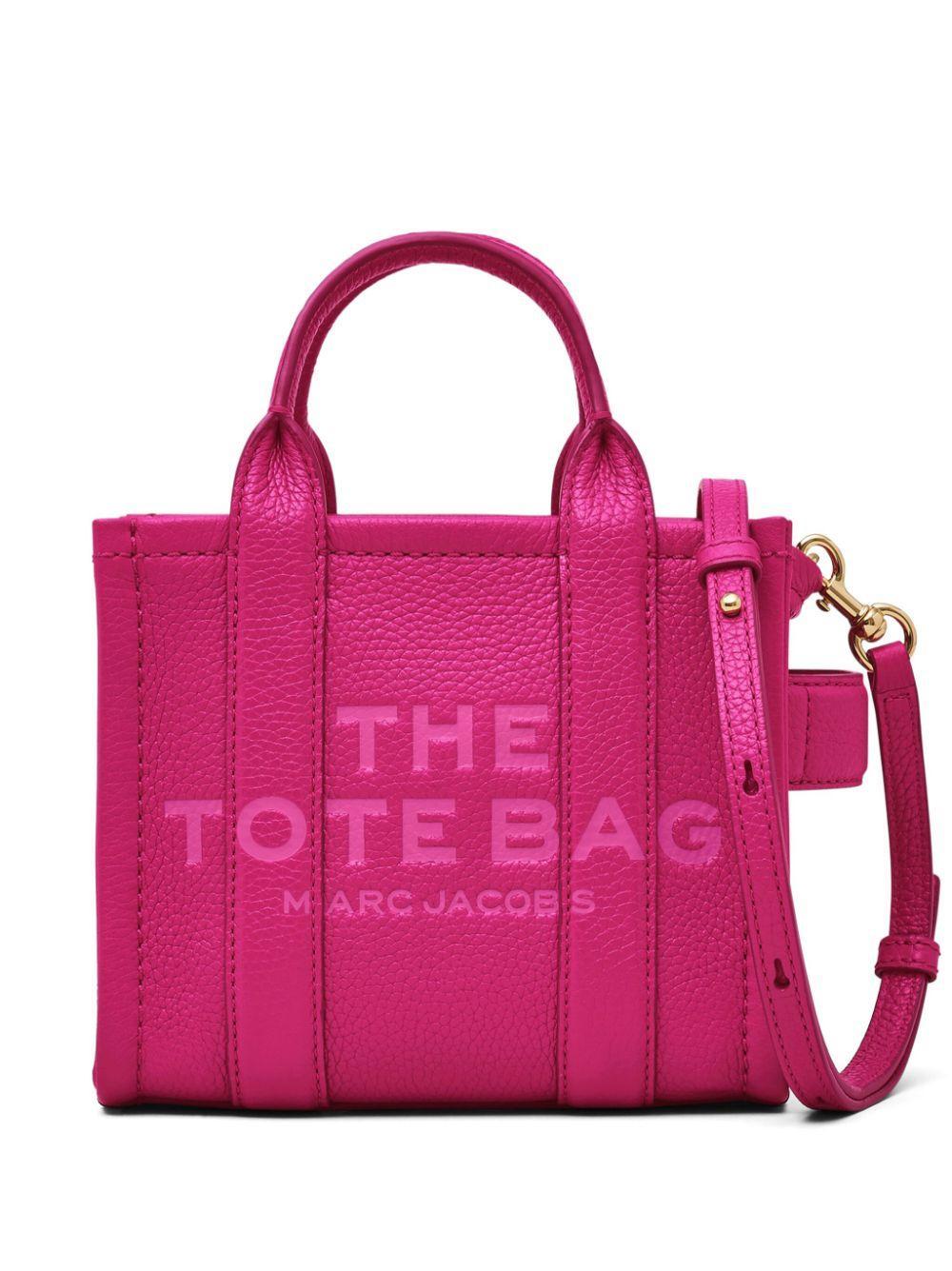 MARC JACOBS The Mini Leather Tote Bag In Purple Product Image