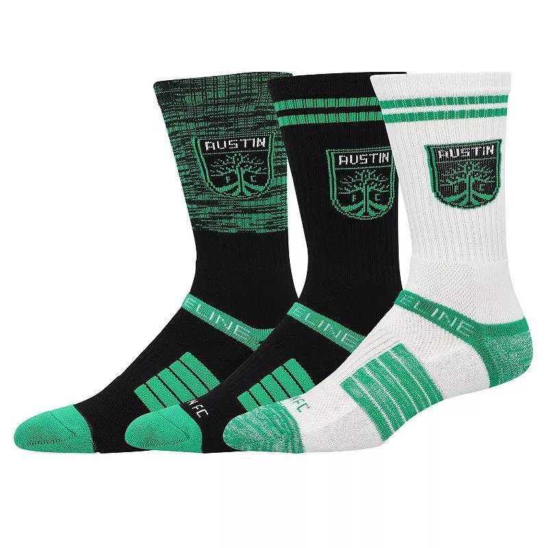 Mens Strideline Austin FC Premium 3-Pack Knit Crew Socks Set Product Image