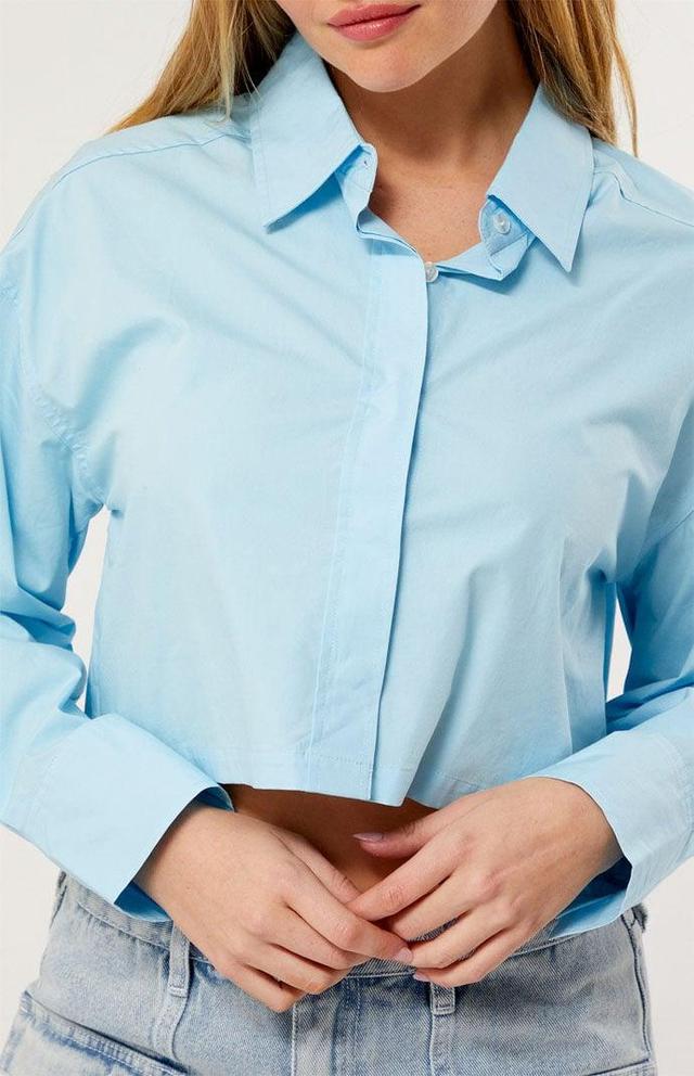 Women's Cropped Button Up Shirt Product Image