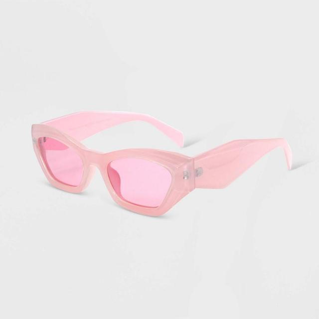 Womens Plastic Geometric Cateye Sunglasses - Wild Fable Pink Product Image