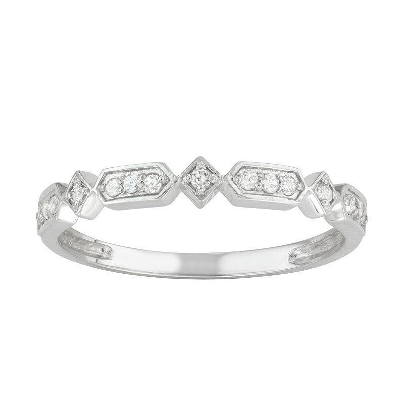 Tiara 10k White Gold 1/8 Carat T.W. Diamond Ring, Womens, 10k Whitegold Product Image