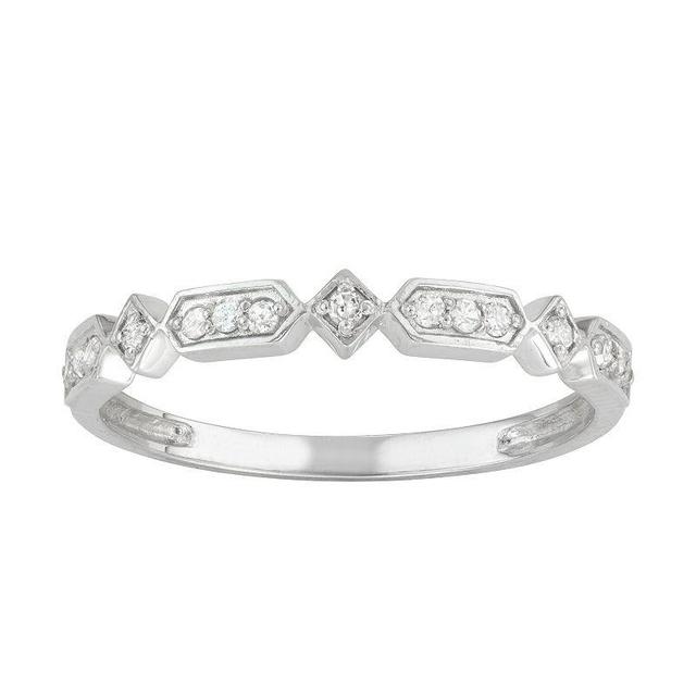 Tiara 10k White Gold 1/8 Carat T.W. Diamond Ring, Womens, 10k Whitegold Product Image