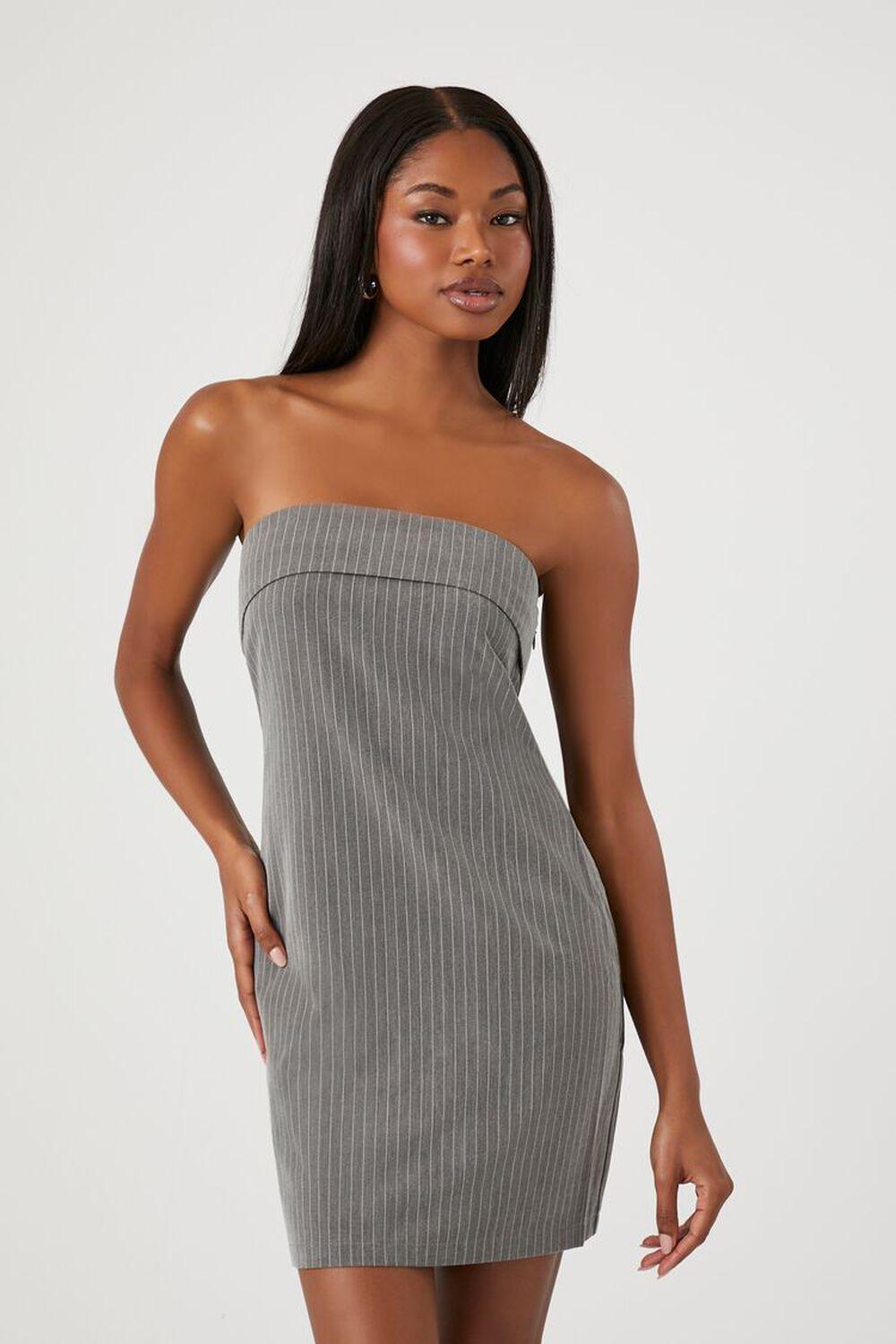 Pinstriped Strapless Mini Dress | Forever 21 Product Image