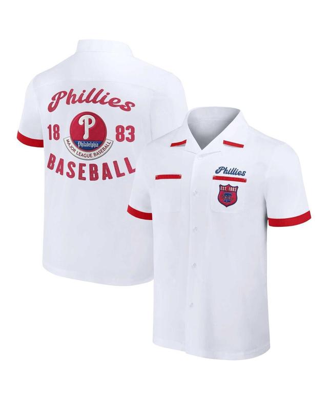 Mens Darius Rucker Collection by Fanatics White Philadelphia Phillies Bowling Button-Up Shirt Product Image