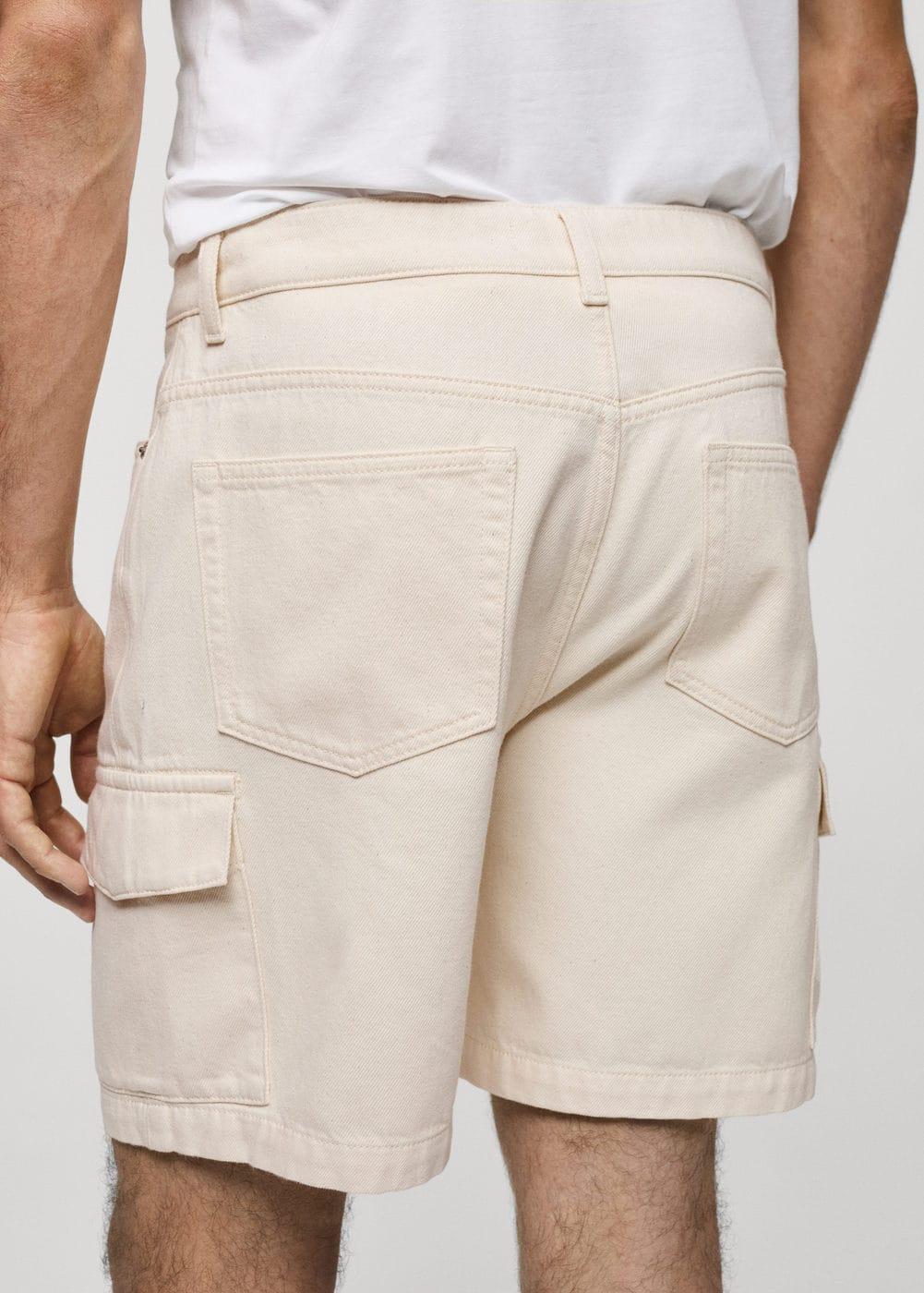 MANGO MAN - Denim cotton cargo shorts off whiteMen Product Image