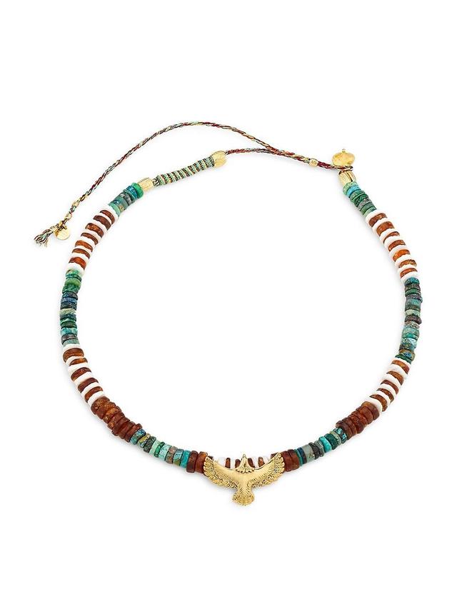 Womens Garuda 24K Gold-Plated & Multi-Stone Necklace Product Image