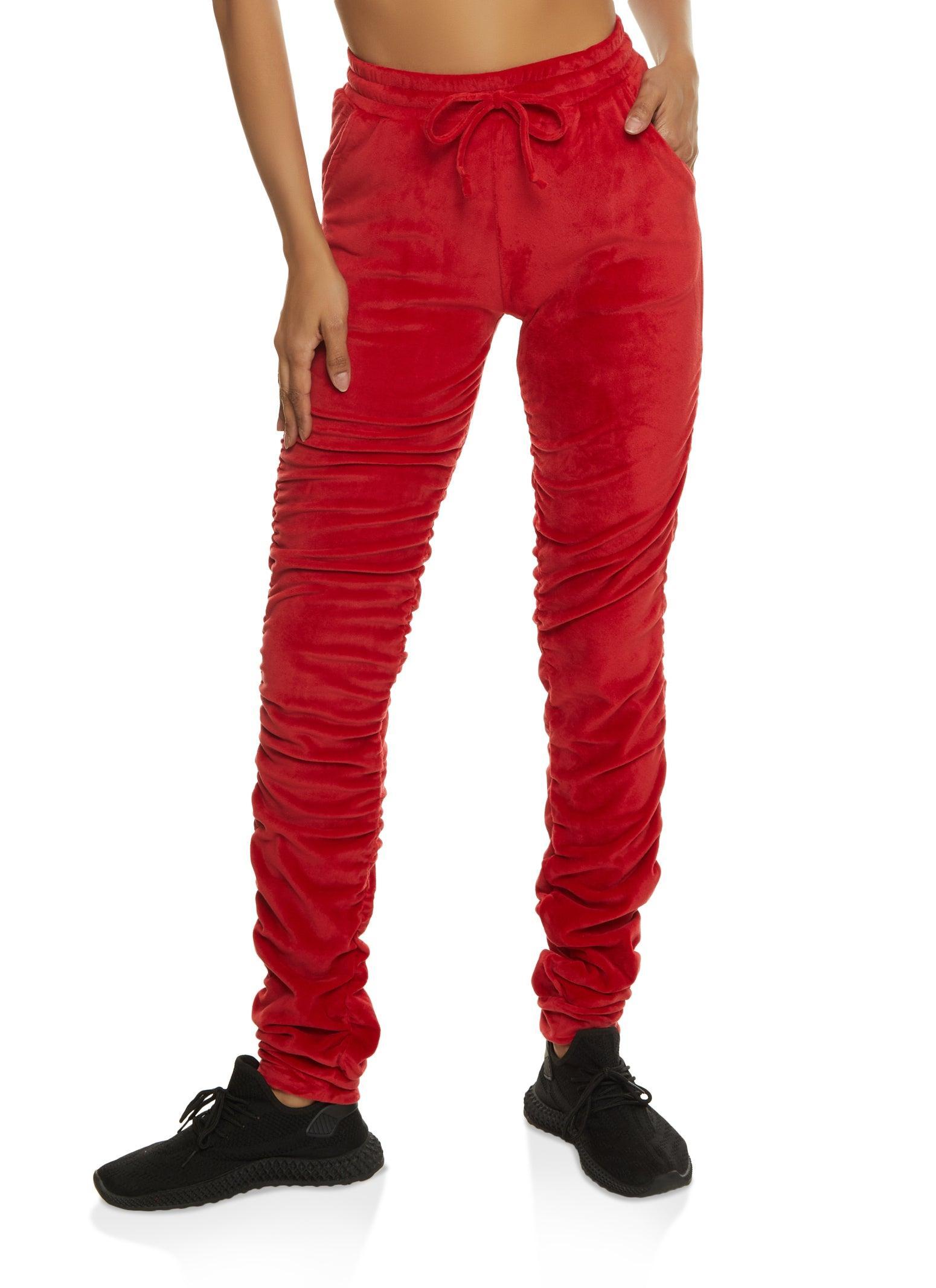 Womens Velour Stacked Joggers Product Image