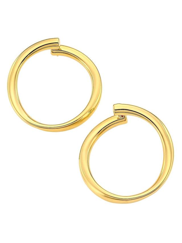 Womens Designer 18K Yellow Gold Front-Facing Hoop Earrings Product Image