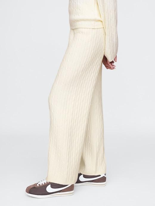 CashSoft Cable-Knit Sweater Pants Product Image