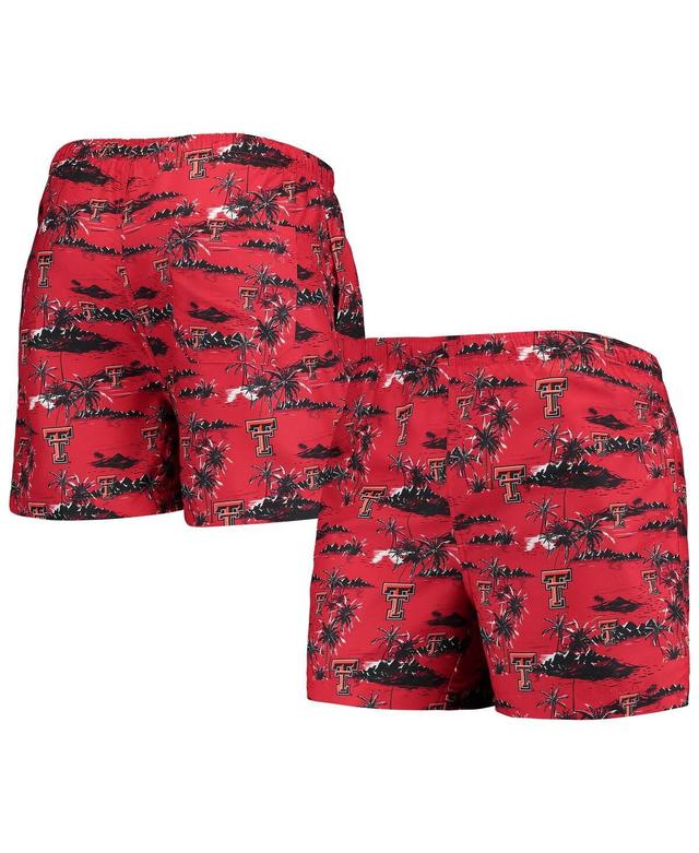 Mens FOCO Texas Tech Raiders Island Palm Swim Trunks Product Image