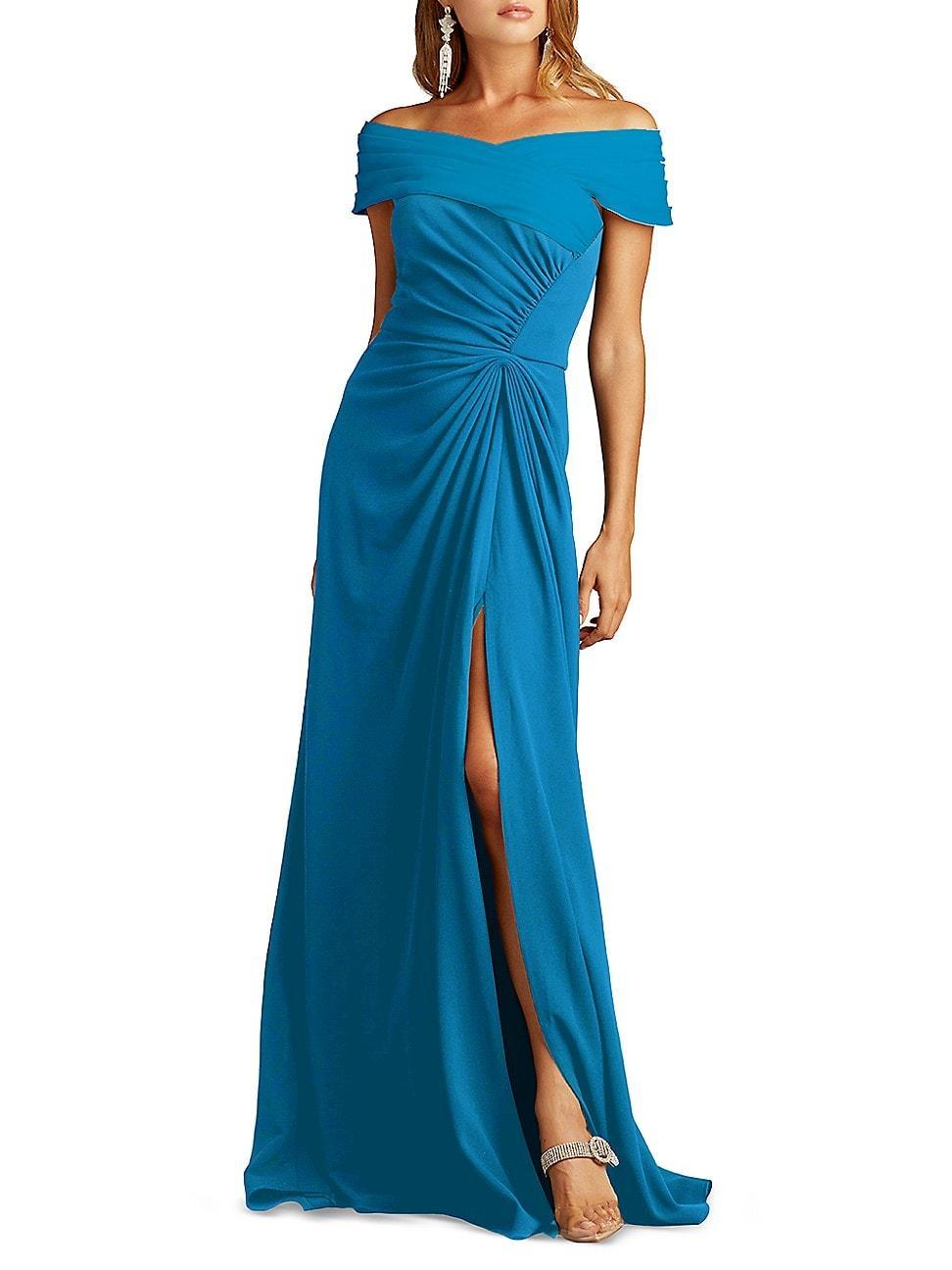 Womens Crepe Off-The-Shoulder Gown Product Image