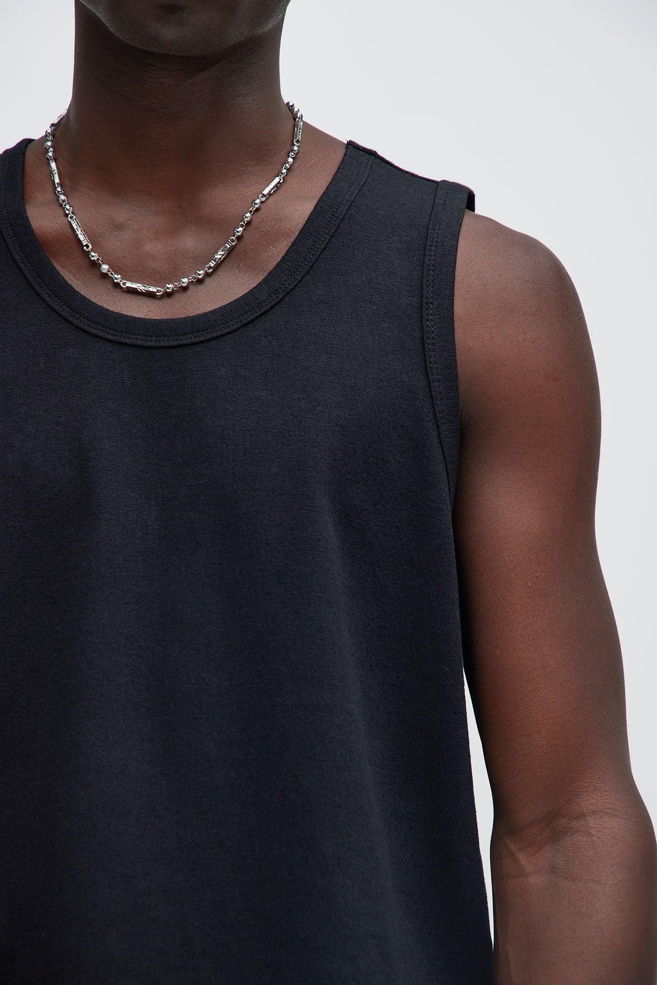 Duval Textured Relaxed Tank - Black Product Image