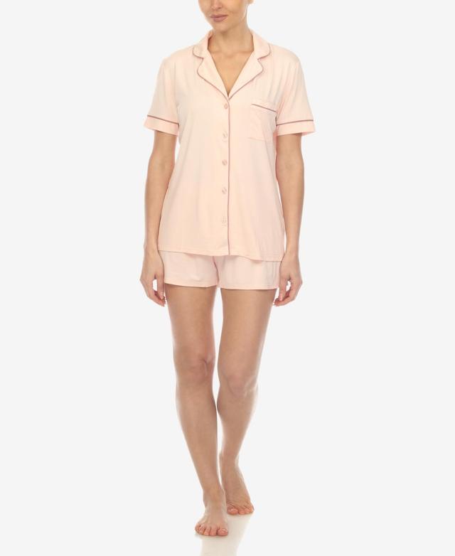 White Mark Womens 2 Pc. Short Sleeve Pajama Set Product Image