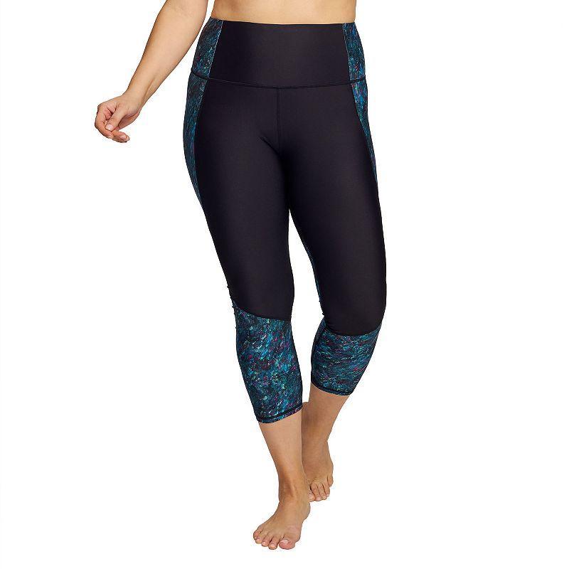 Plus Size Mazu Swim High-Rise Slimming Swim Capri Leggings, Womens Product Image