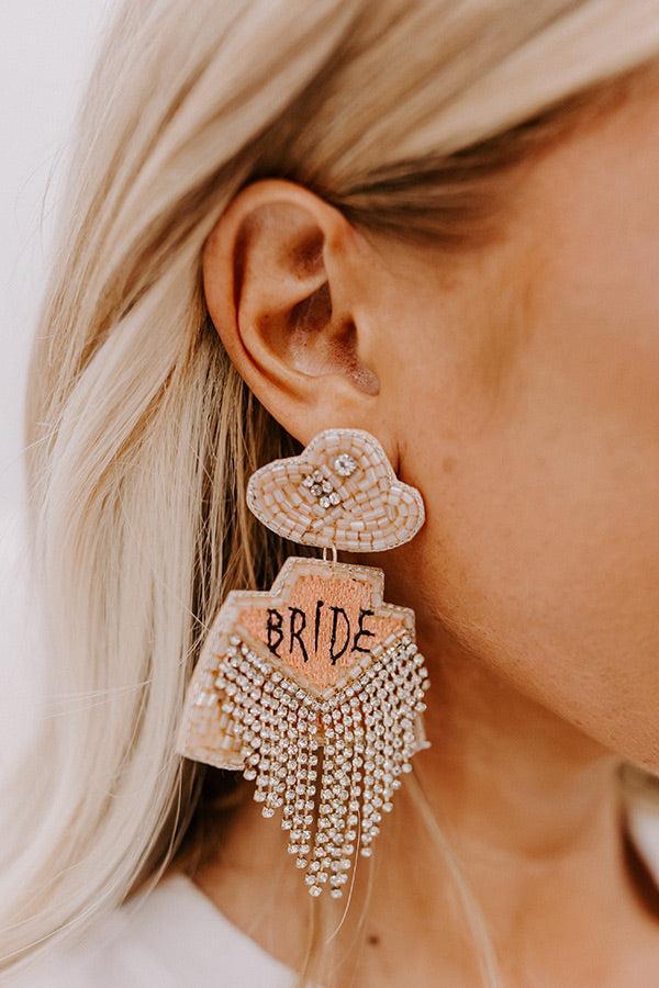 Southern Bride Beaded Earrings In Peach Product Image