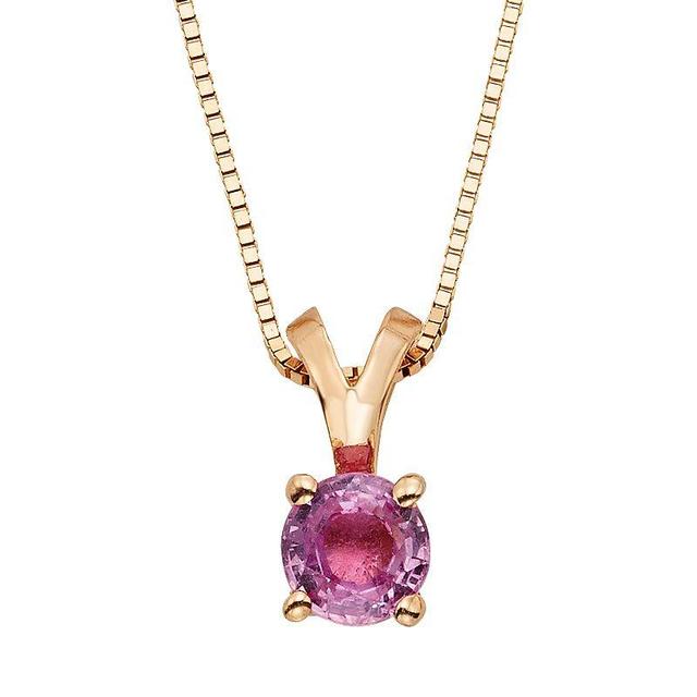 The Regal Collection Pink Sapphire 14k Gold Pendant Necklace, Womens Product Image