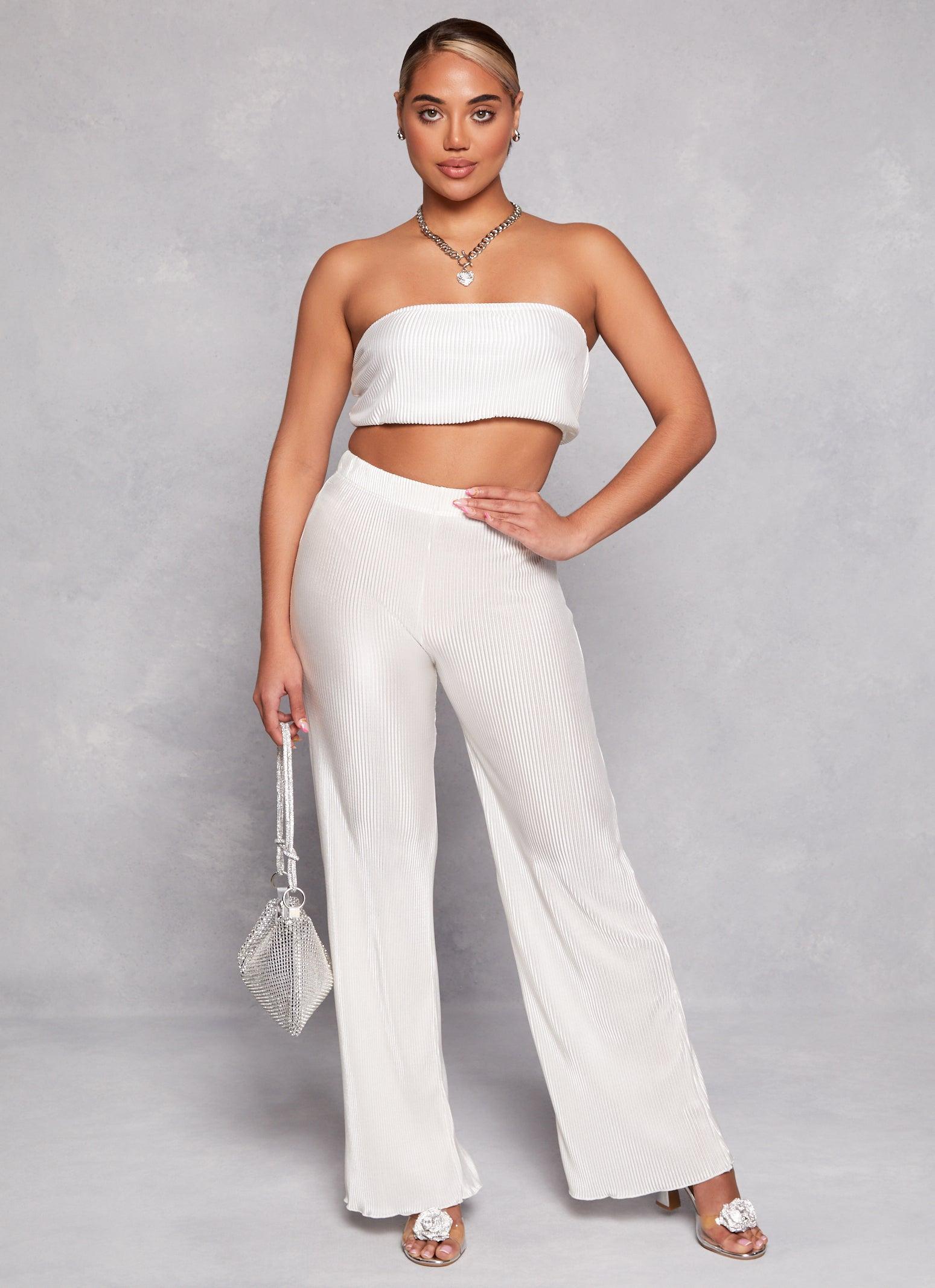 Womens Plisse High Waisted Pants Product Image