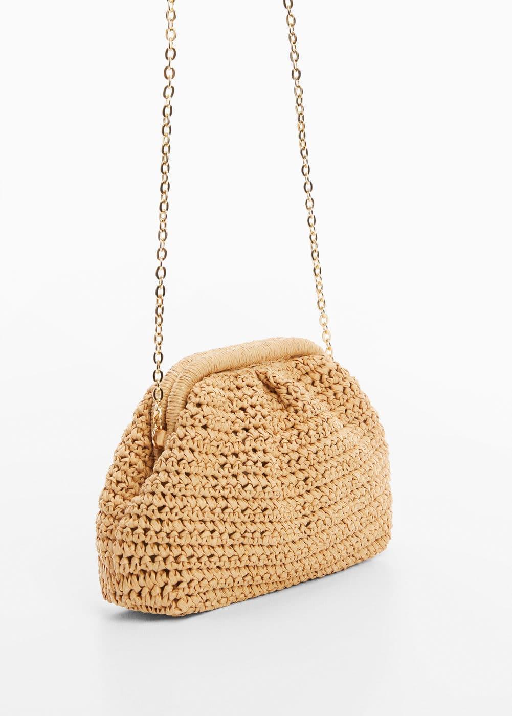 MANGO - Rattan clutch bag - One size - Women Product Image