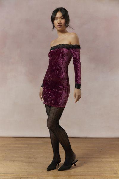 Kimchi Blue Ryder Velvet & Lace Mini Dress Womens at Urban Outfitters Product Image