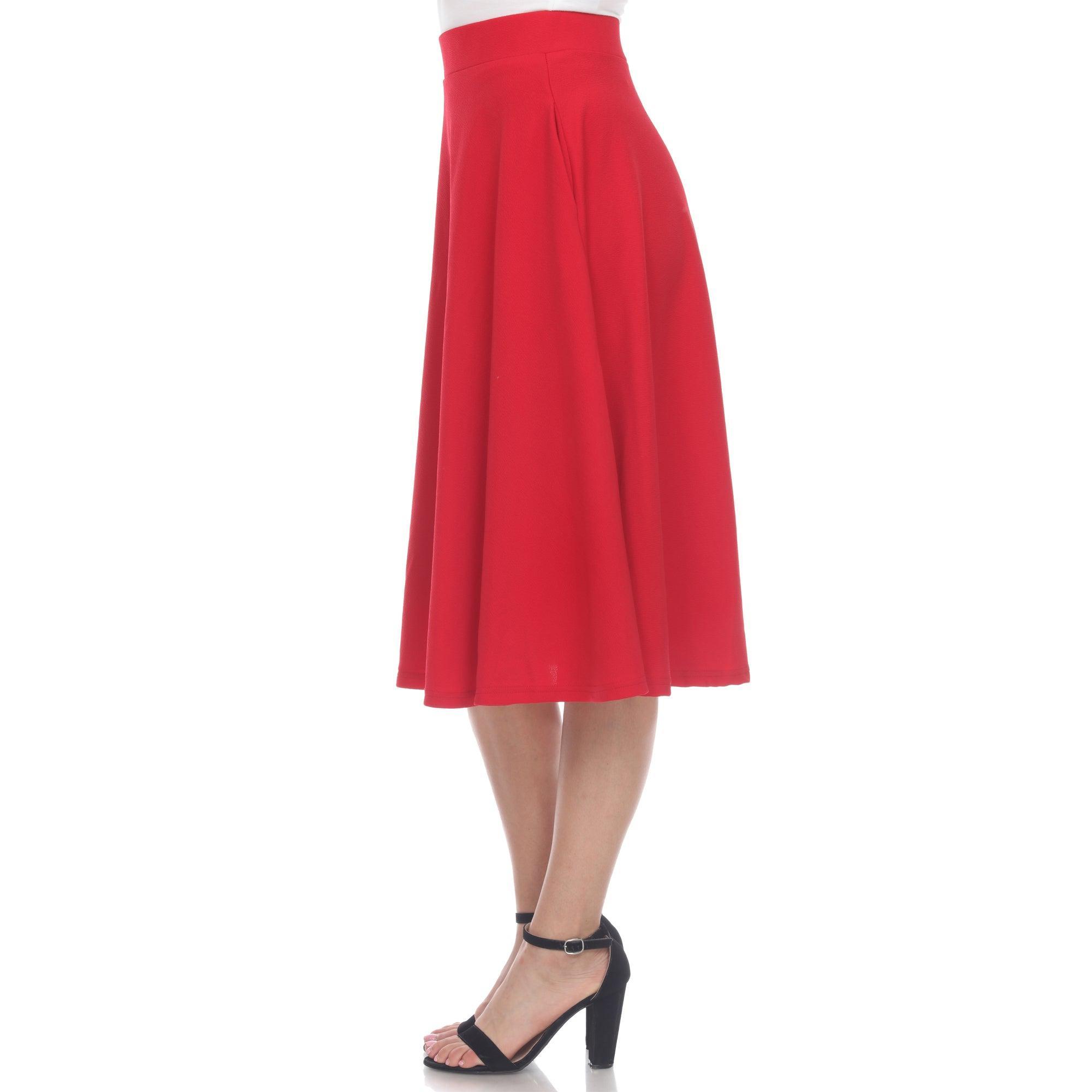 Flared Midi Skirt with pockets Product Image