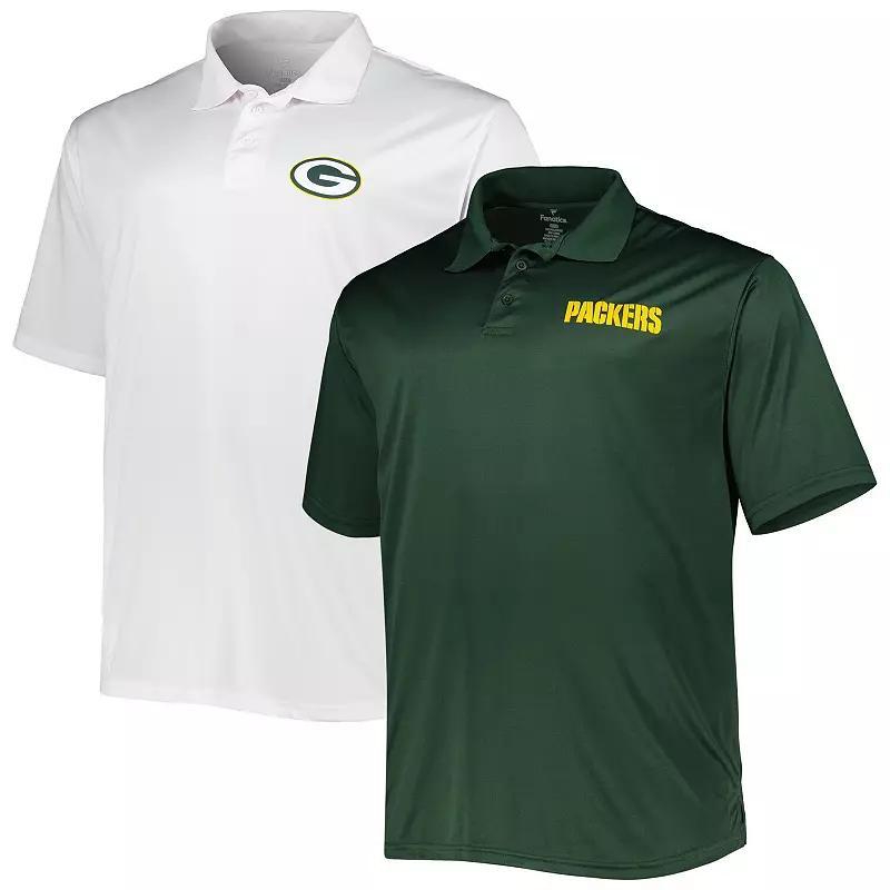 Mens Fanatics Branded /White Bay Packers Solid Two-Pack Polo Set Product Image