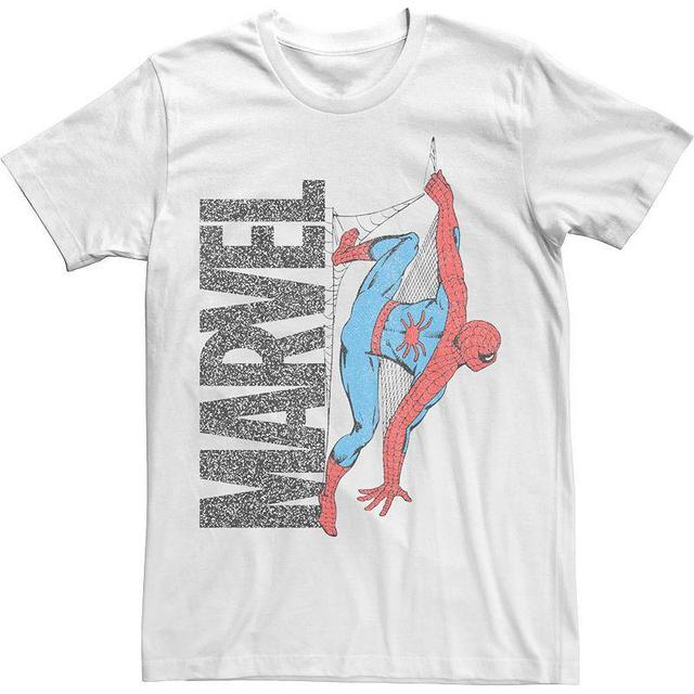 Mens Marvel Spider-Man Distressed Web Logo Tee White Product Image